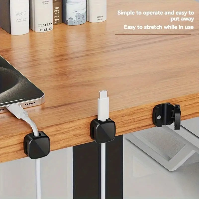 Magnetic Cord Organizer Holder,Strong Adhesive Desk Cable Management