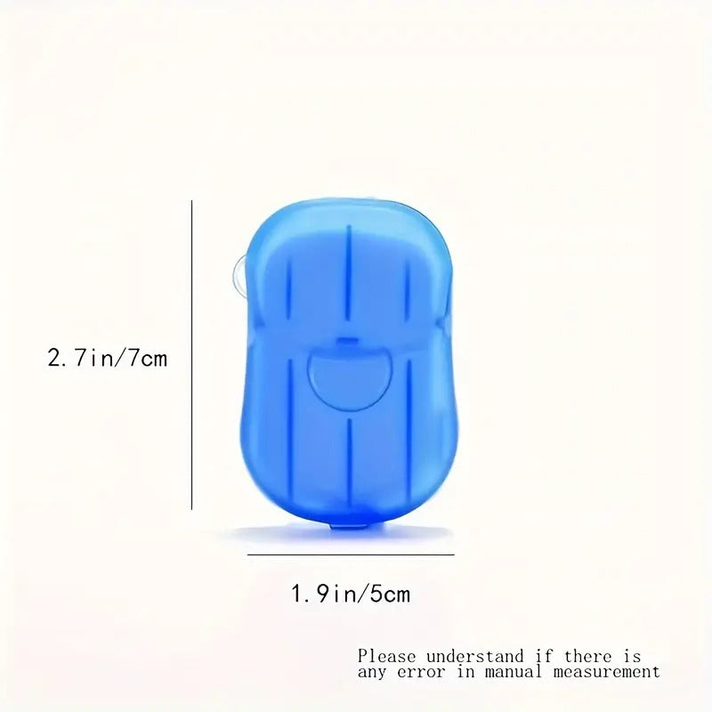 (Pack Of 5) Mini Hand And Face Washing Paper Soap Box For Travel Toiletry Use (20 Sheet In Box, Random Color)