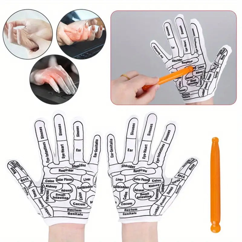 1 Pairs Acupressure Reflexology Gloves Set