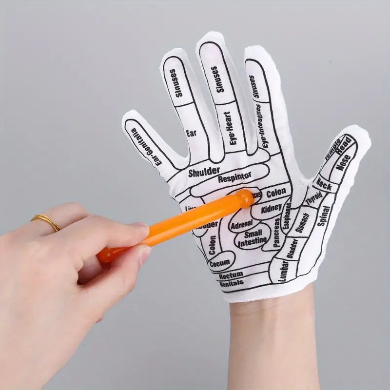 1 Pairs Acupressure Reflexology Gloves Set