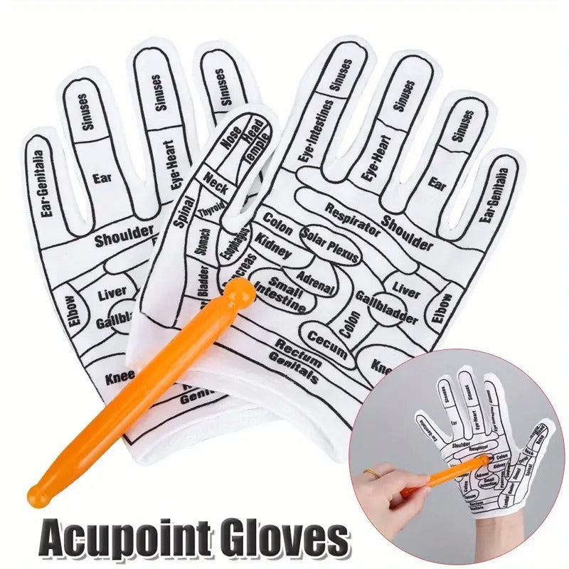 1 Pairs Acupressure Reflexology Gloves Set