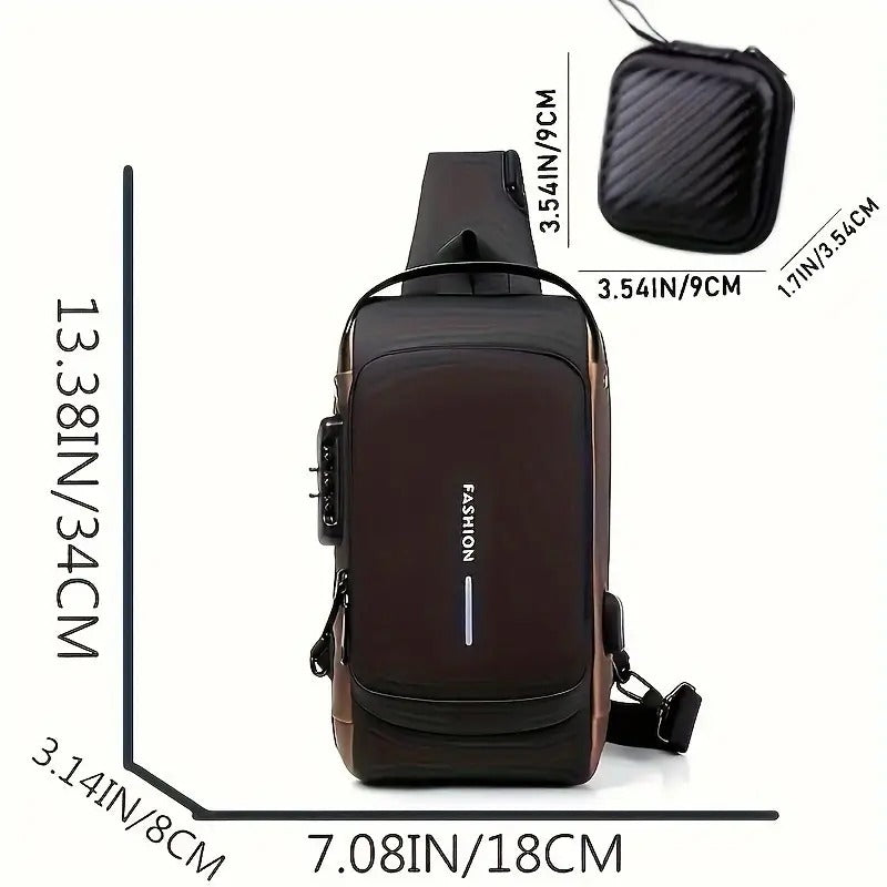 Sling Bag For Men CrossBody Backpack For Men Women, Anti-Theft Chest Bag With USB Charging Port
