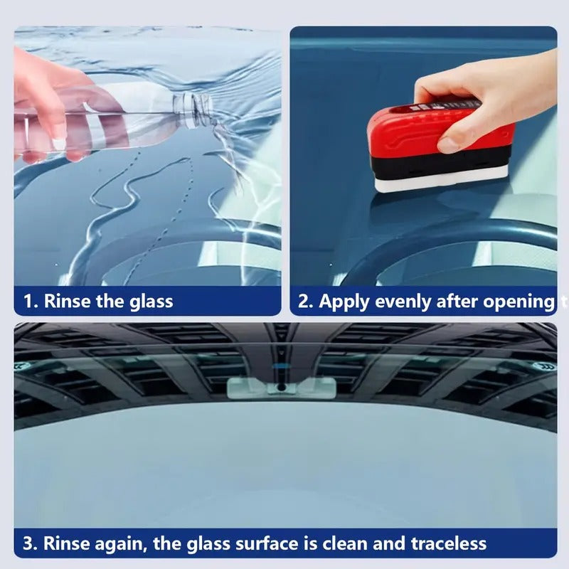Car Glass Oil Film Remover with Hydrophobic Coating | Anti-Fog, Rainproof, Streak-Free Automotive Glass Cleaner