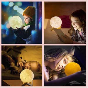 3D 7 Color Changing Moon Night Rechargeable Night lamp for Bedroom
