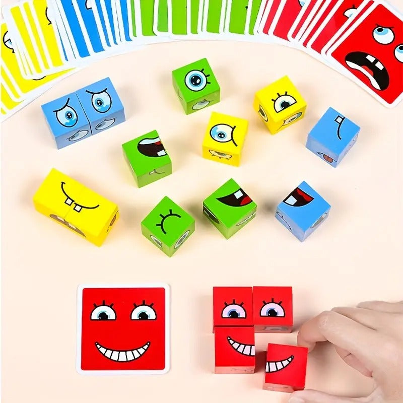 Kid Face Changing Cube Building Blocks Puzzle