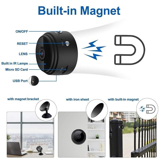 Smart Eye Mini Wi-Fi Full HD 720P-1080P Wireless Magnet Camera Motion Camera Audio and Video