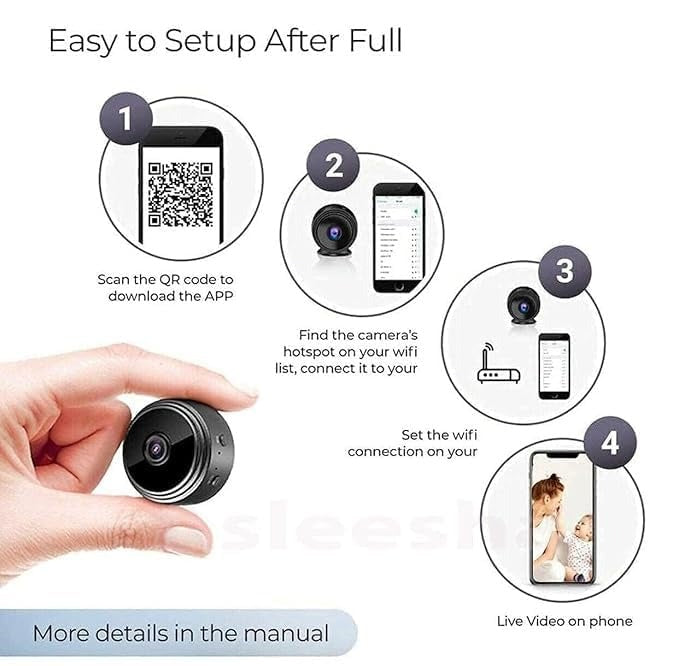 Smart Eye Mini Wi-Fi Full HD 720P-1080P Wireless Magnet Camera Motion Camera Audio and Video