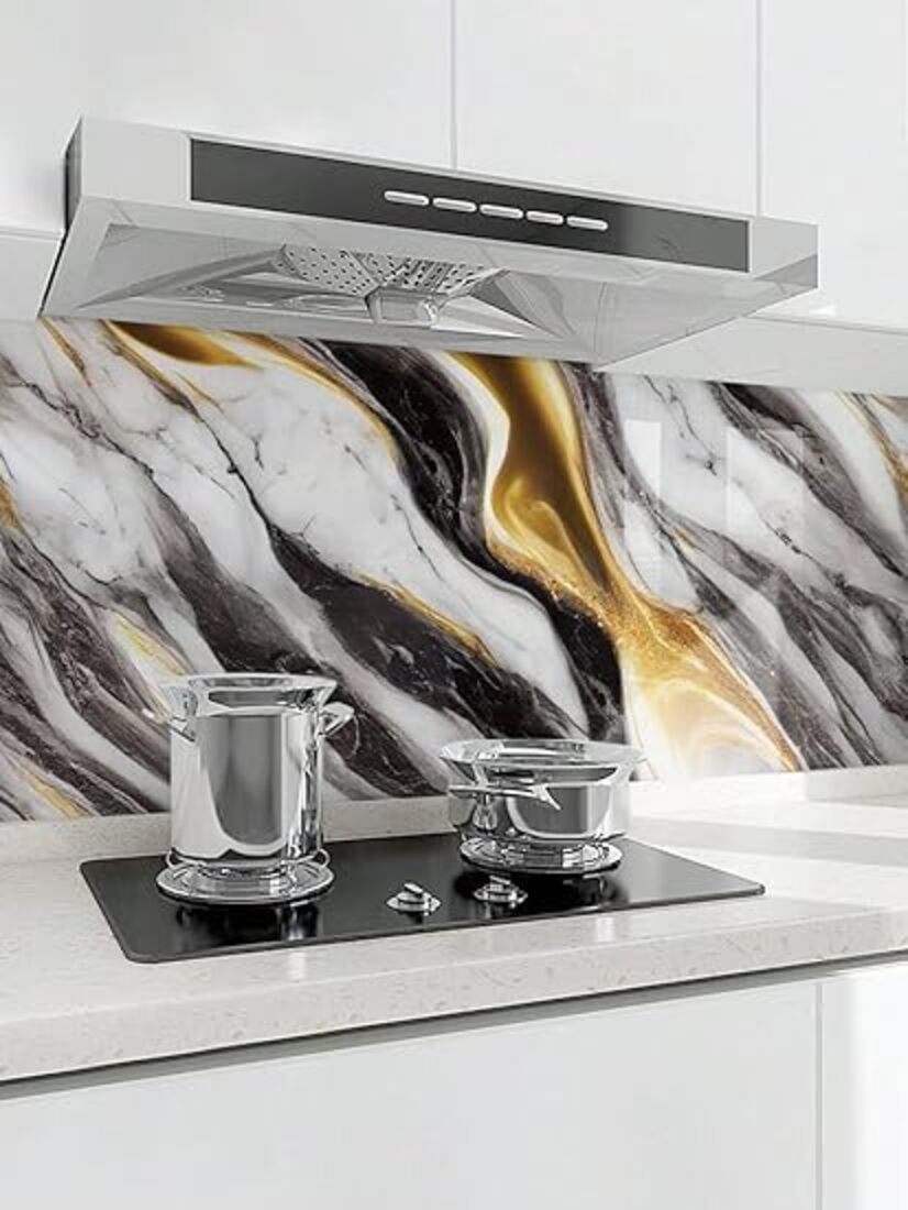 Black Golden Marble Foil Wallpaper