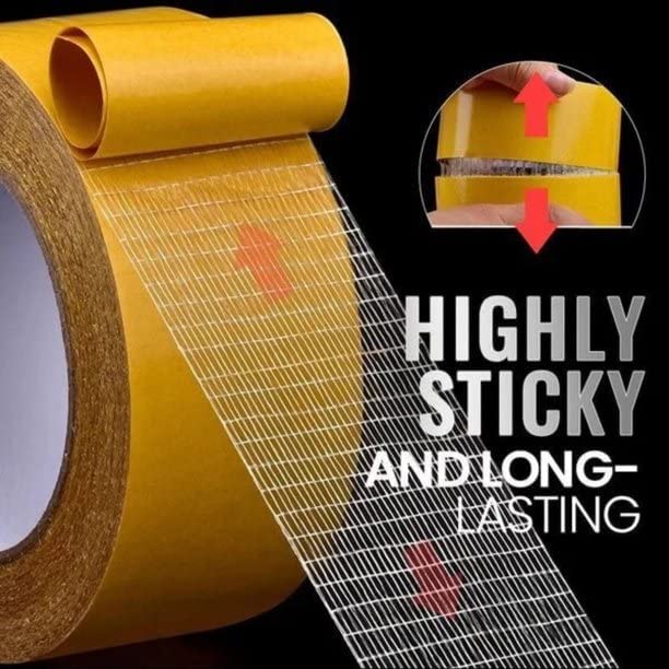 Yellow 3cm Wide 20 Meter Double-Sided Cloth Tape