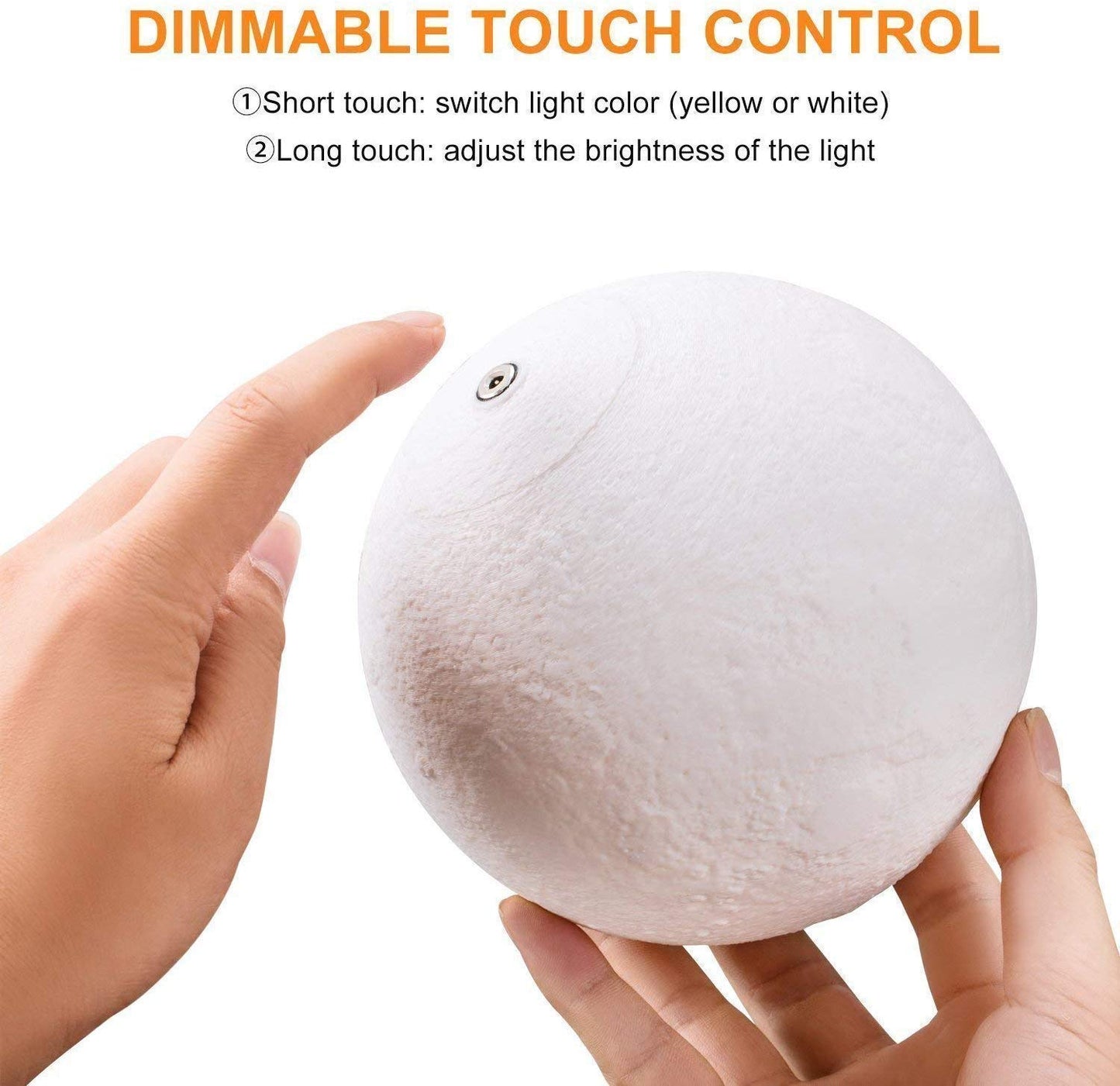 3D 7 Color Changing Moon Night Rechargeable Night lamp for Bedroom