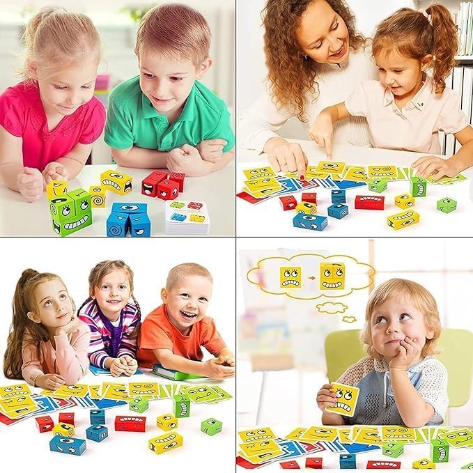 Kid Face Changing Cube Building Blocks Puzzle