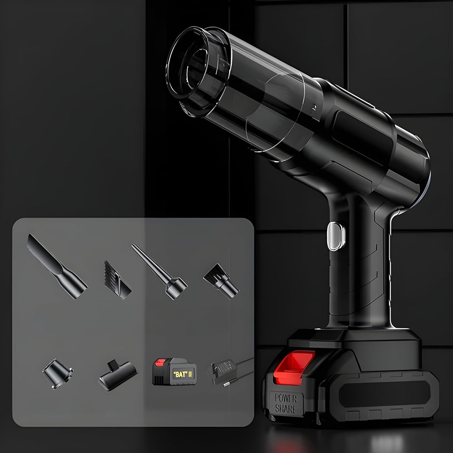 Handheld Car Vacuum Wireless | Cordless Vacuum Cleaner with High Power Suction | 4 in 1 Vacuum with One Batteries Long Endurance, 48V/120w