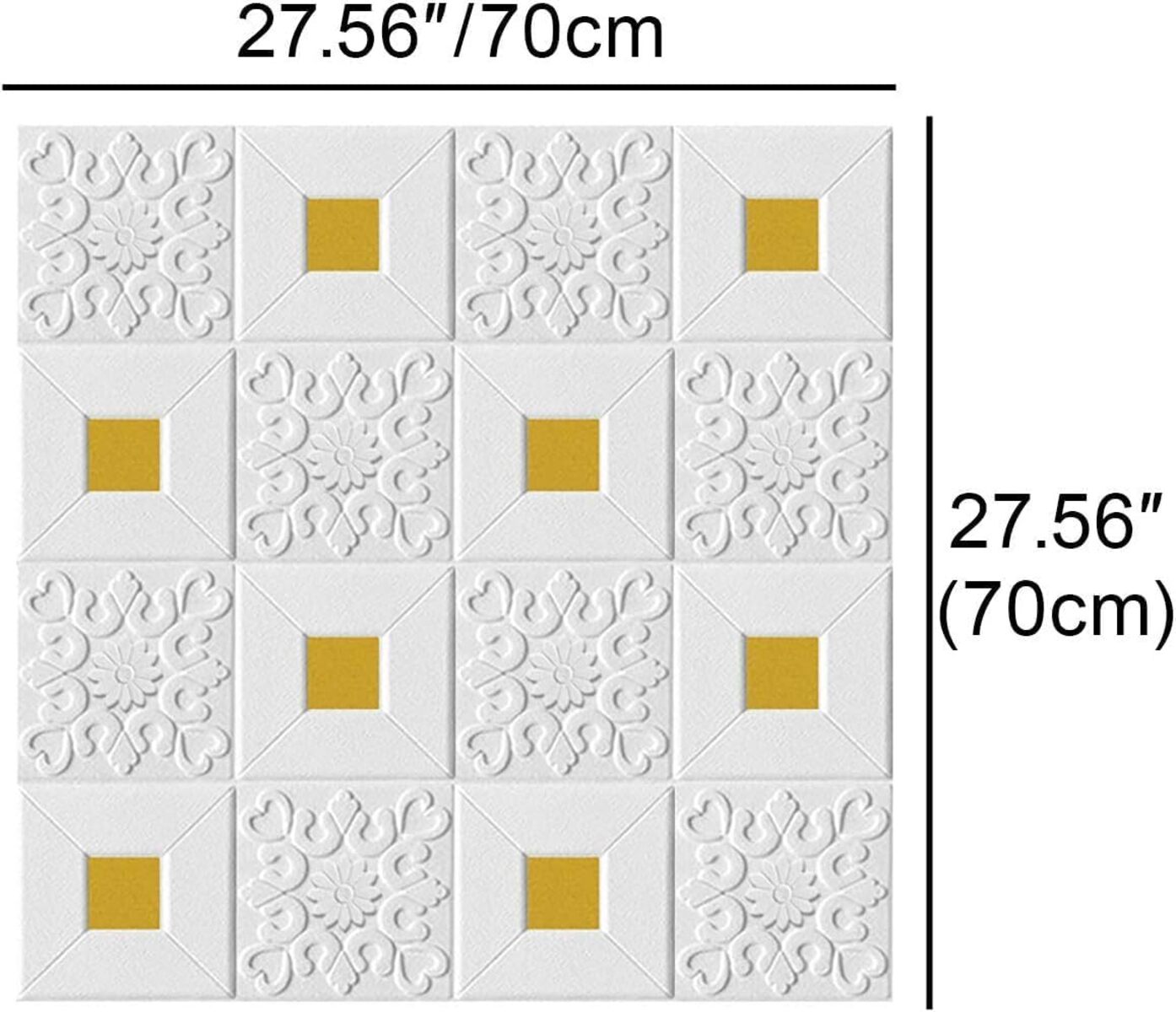 Wallpaper Stickers PE Foam Brick Design Golden tikdi