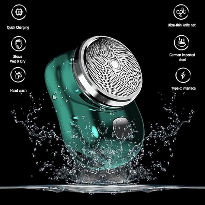 Rechargeable Mini Electric Shaver for Men, Portable Clean Beard Shaving Machine Hair Remover Trimmer Tool