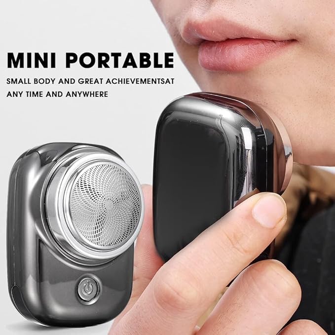 Rechargeable Mini Electric Shaver for Men, Portable Clean Beard Shaving Machine Hair Remover Trimmer Tool