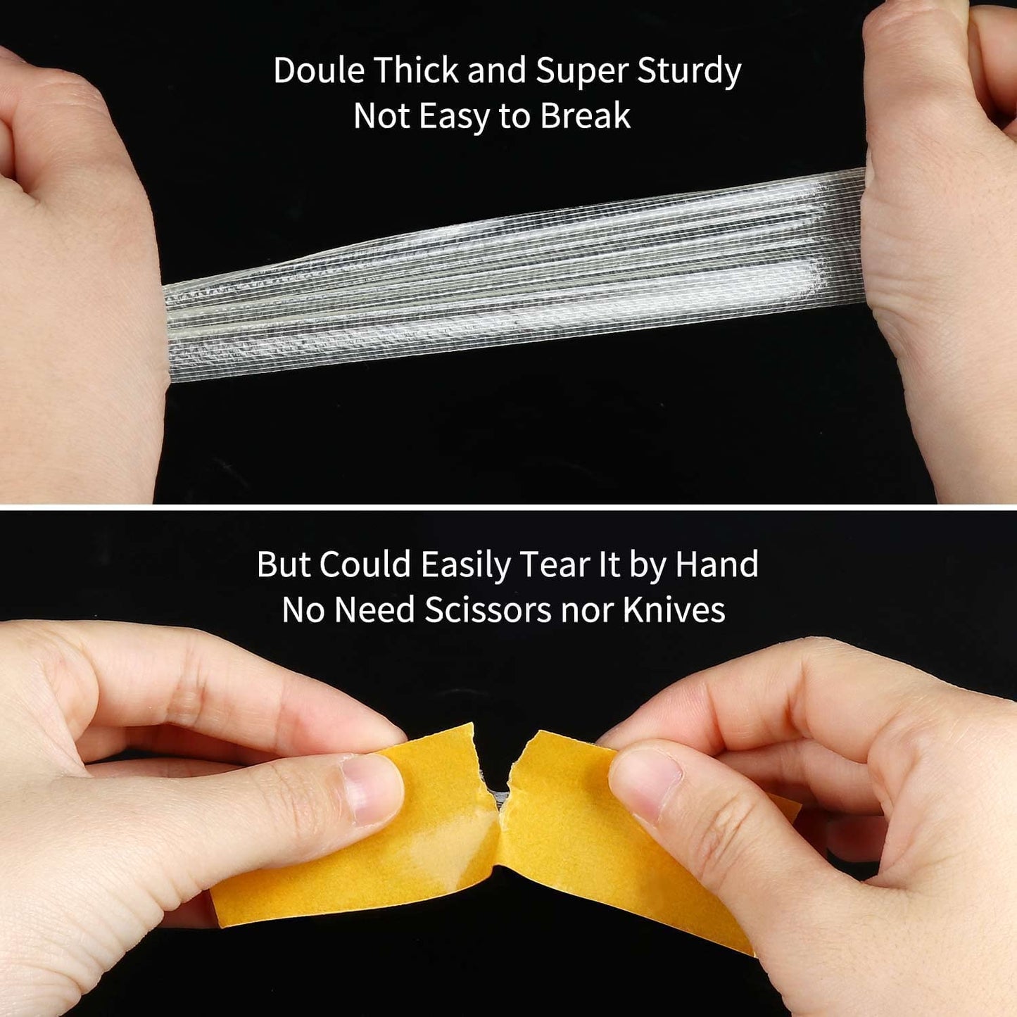 Yellow 3cm Wide 20 Meter Double-Sided Cloth Tape