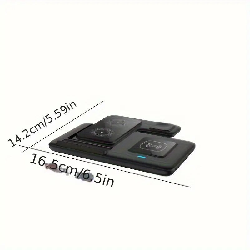 3 in 1 Wireless Charger, 15W Fast Wireless Charging Station, 3-in-1 Wireless Phone Charging Dock Stand Compatible