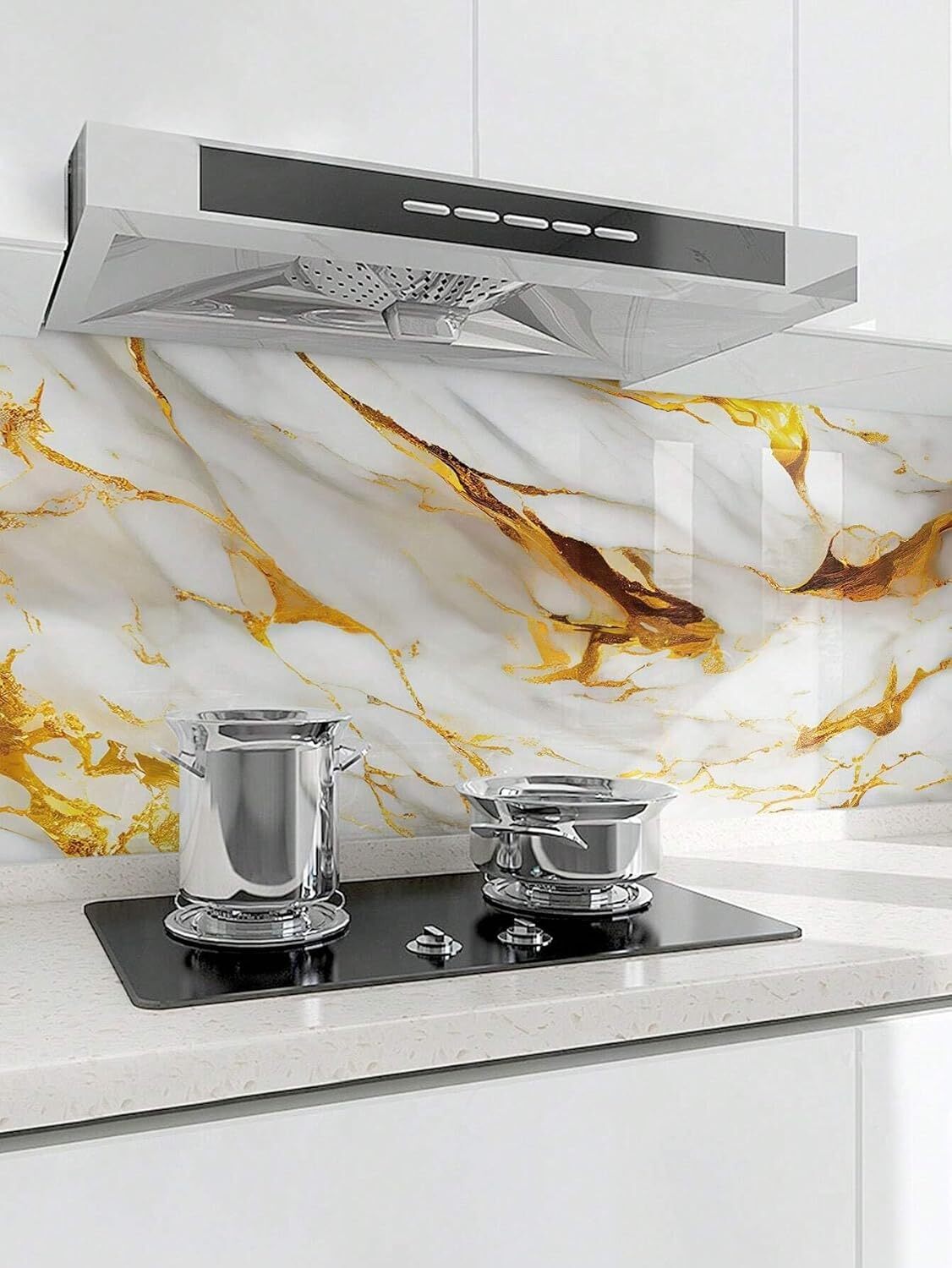 Gold white marble foil