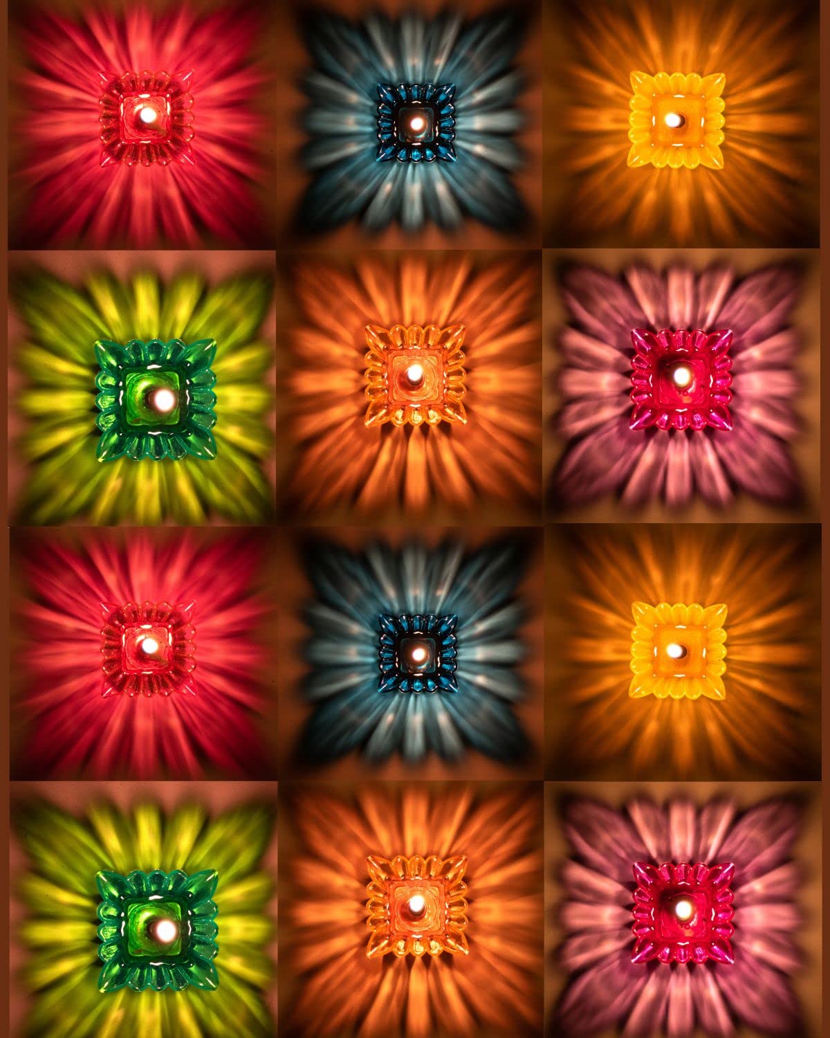Diwali Diyas Colourful 3D Reflection Diya