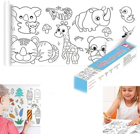Coloring Re-Stick Drawing Paper Roll for Kids, 118 x 12 Inch