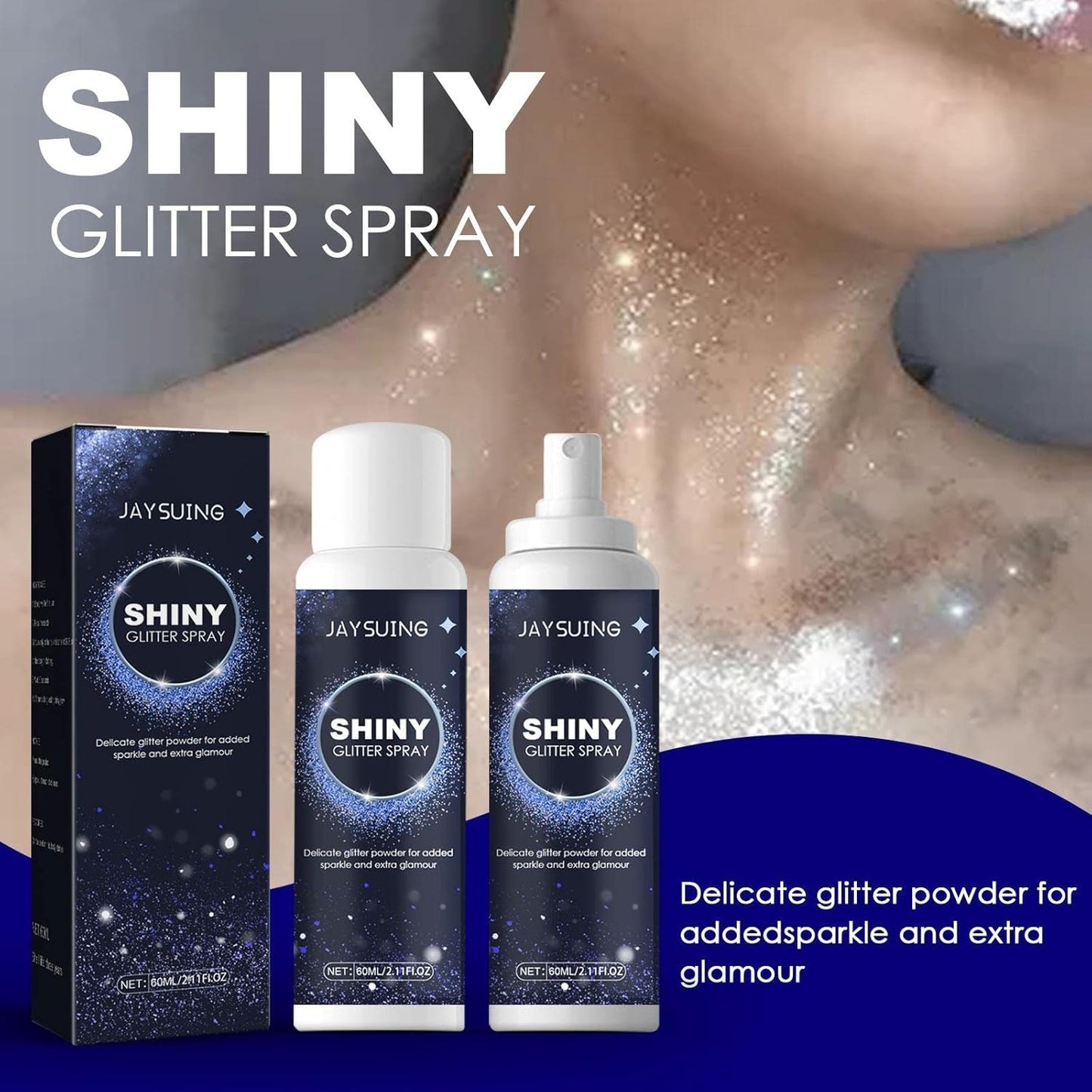 Professional Glitter Hair Spray, Glitter Spray For Body, Hair And Cloth, Long Lasting Shiny Unlimited Charm
