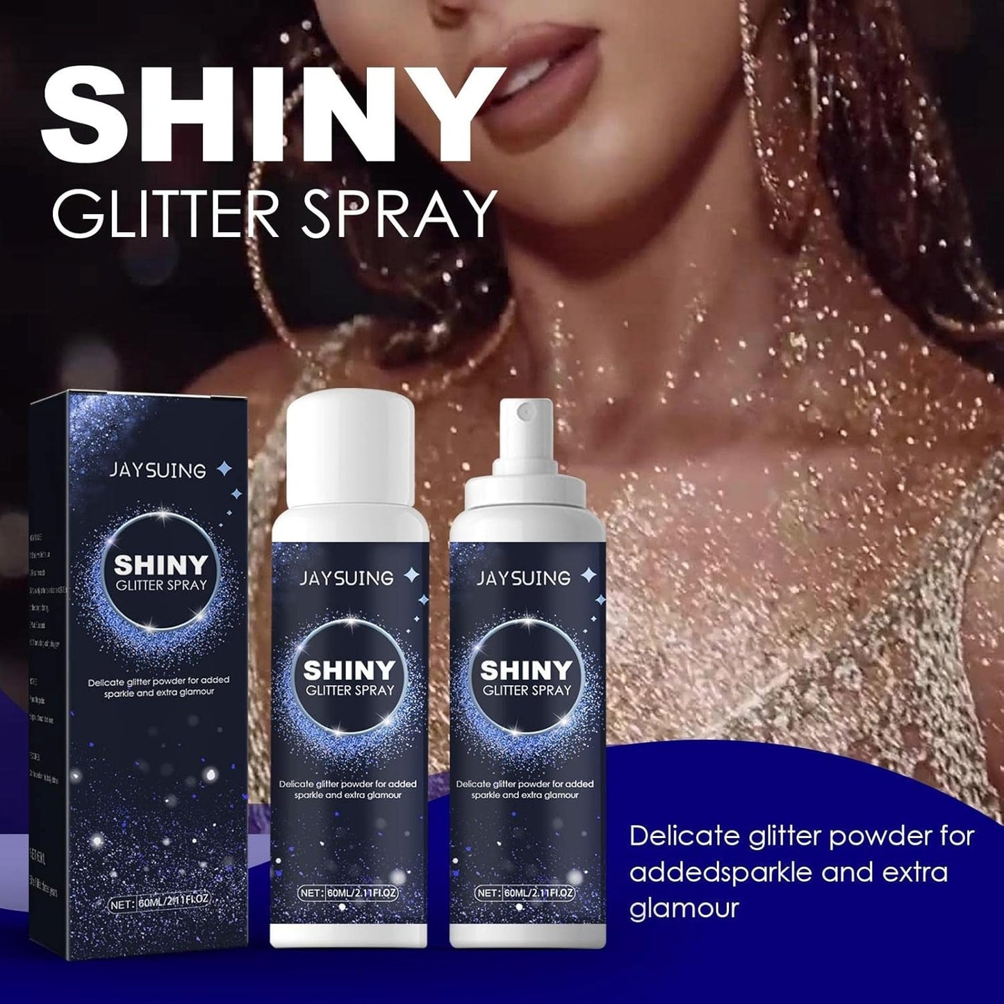 Professional Glitter Hair Spray, Glitter Spray For Body, Hair And Cloth, Long Lasting Shiny Unlimited Charm
