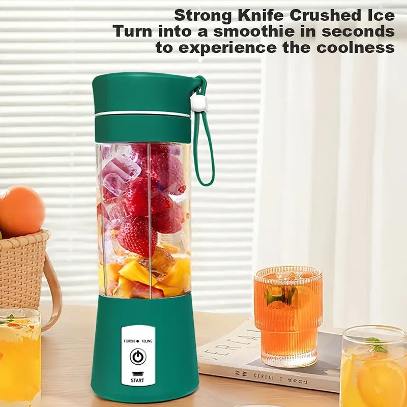 Rechargeable Hand Juicer, 6 Blade Portable Electric Mini USB Multi Color Bottle Blender, Fruit Juice Maker (Multicolor)
