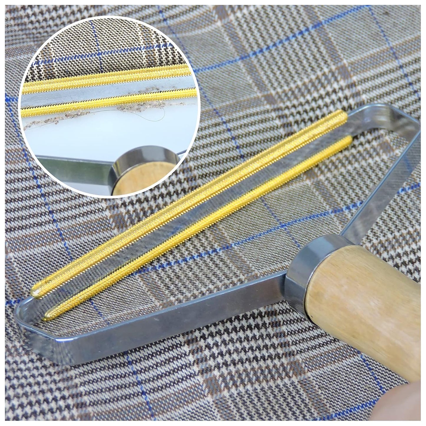 Wooden Handle Portable Metal Lint Roller