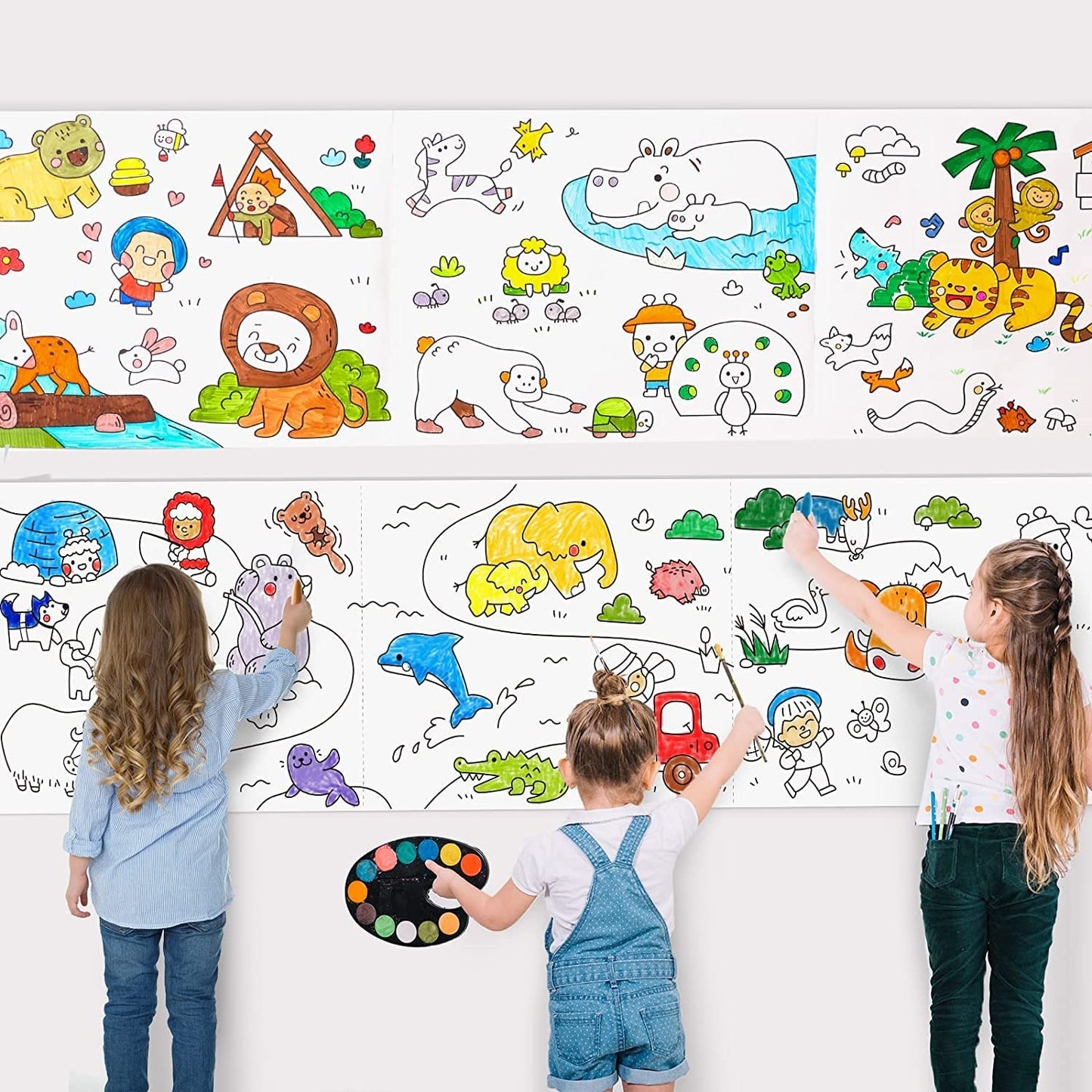 Coloring Re-Stick Drawing Paper Roll for Kids, 118 x 12 Inch
