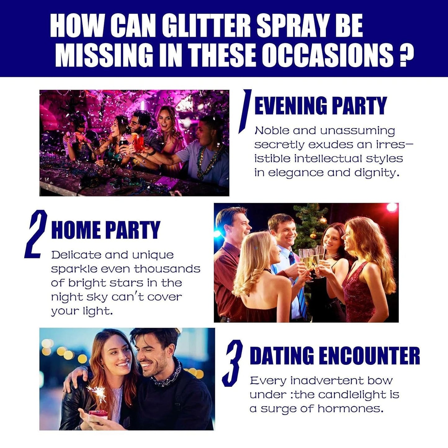 Professional Glitter Hair Spray, Glitter Spray For Body, Hair And Cloth, Long Lasting Shiny Unlimited Charm