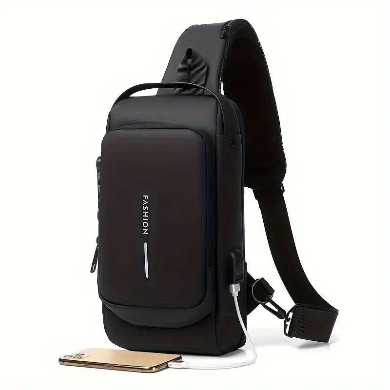Sling Bag For Men CrossBody Backpack For Men Women, Anti-Theft Chest Bag With USB Charging Port