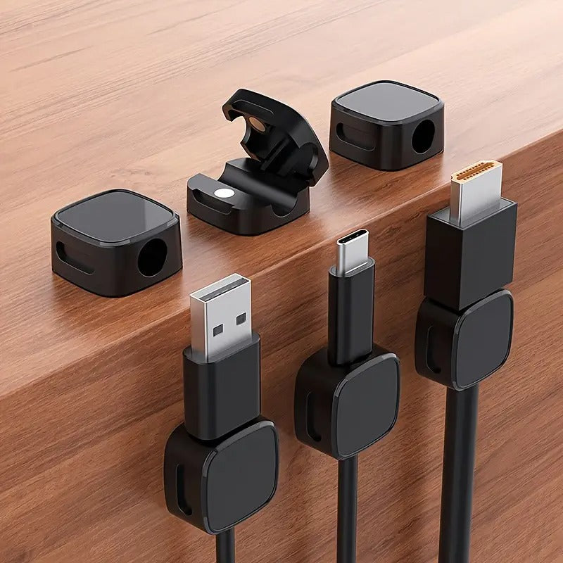 Magnetic Cord Organizer Holder,Strong Adhesive Desk Cable Management