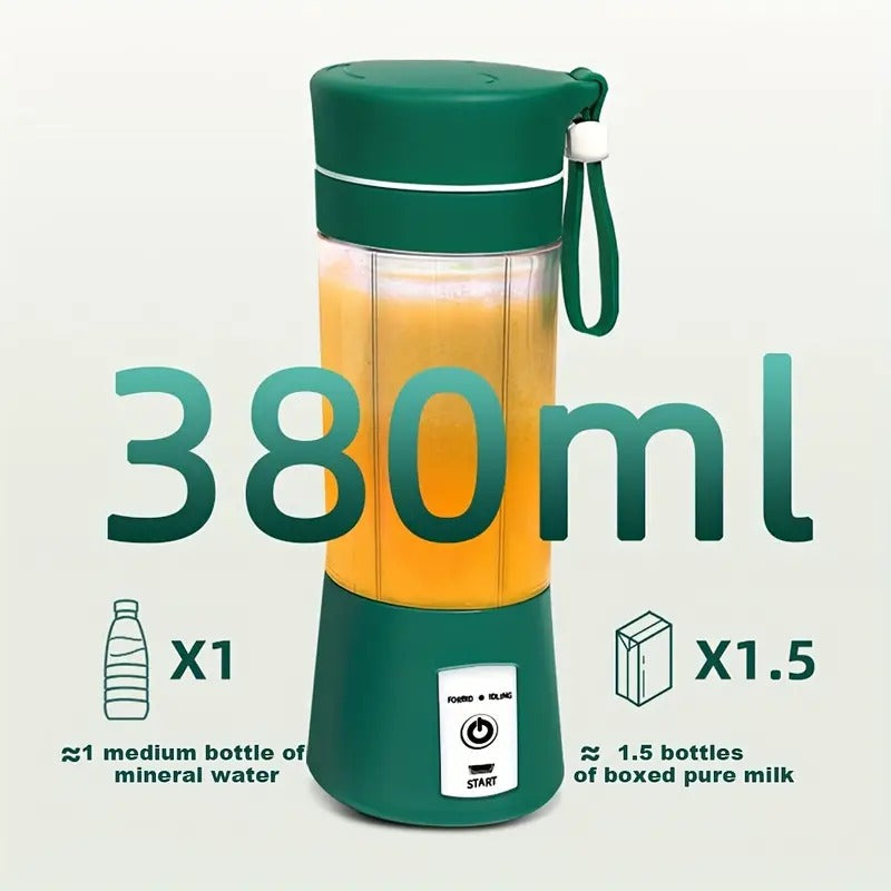 Rechargeable Hand Juicer, 6 Blade Portable Electric Mini USB Multi Color Bottle Blender, Fruit Juice Maker (Multicolor)