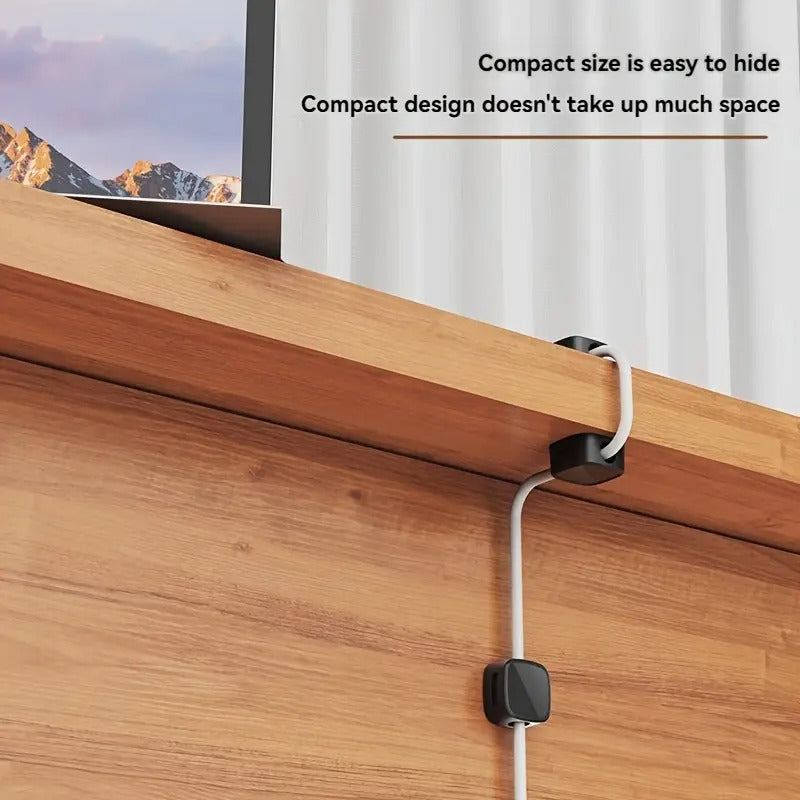 Magnetic Cord Organizer Holder,Strong Adhesive Desk Cable Management