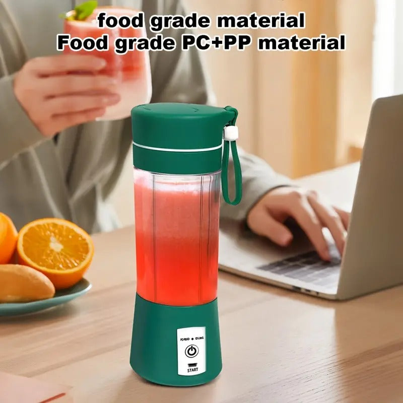 Rechargeable Hand Juicer, 6 Blade Portable Electric Mini USB Multi Color Bottle Blender, Fruit Juice Maker (Multicolor)