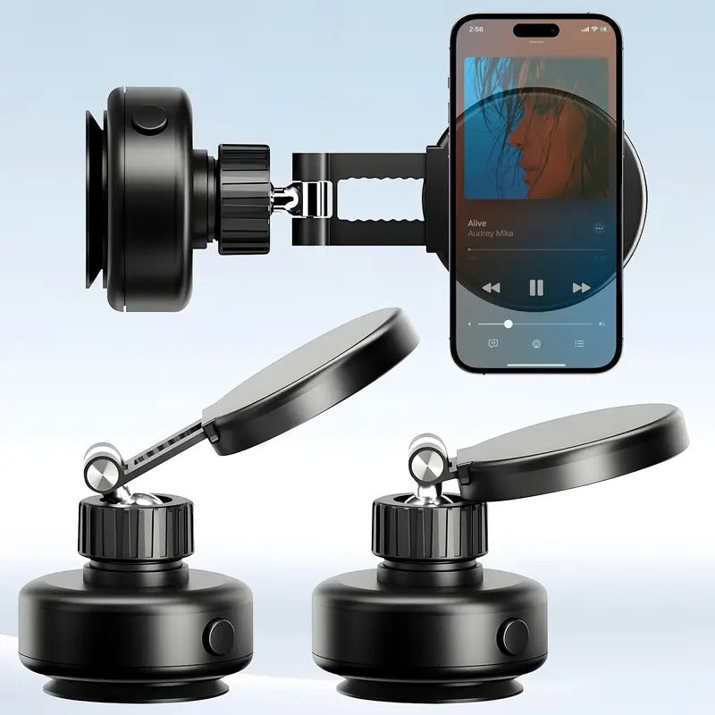 Suction Cup Phone Mount for Car,Car Magnetic Phone Holder,Foldable Smart Double-Sided Magnetic Phone Holder