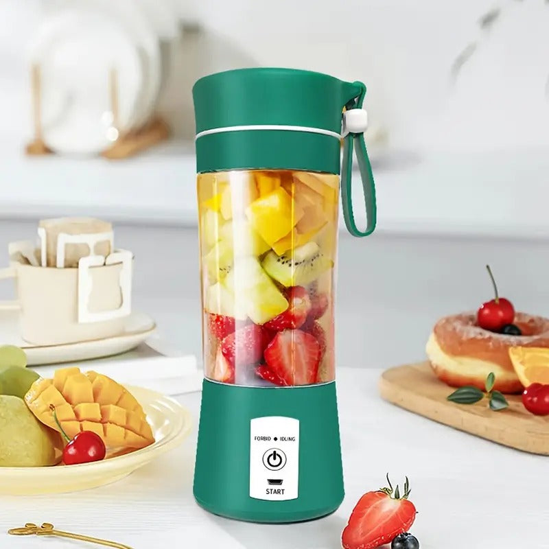 Rechargeable Hand Juicer, 6 Blade Portable Electric Mini USB Multi Color Bottle Blender, Fruit Juice Maker (Multicolor)