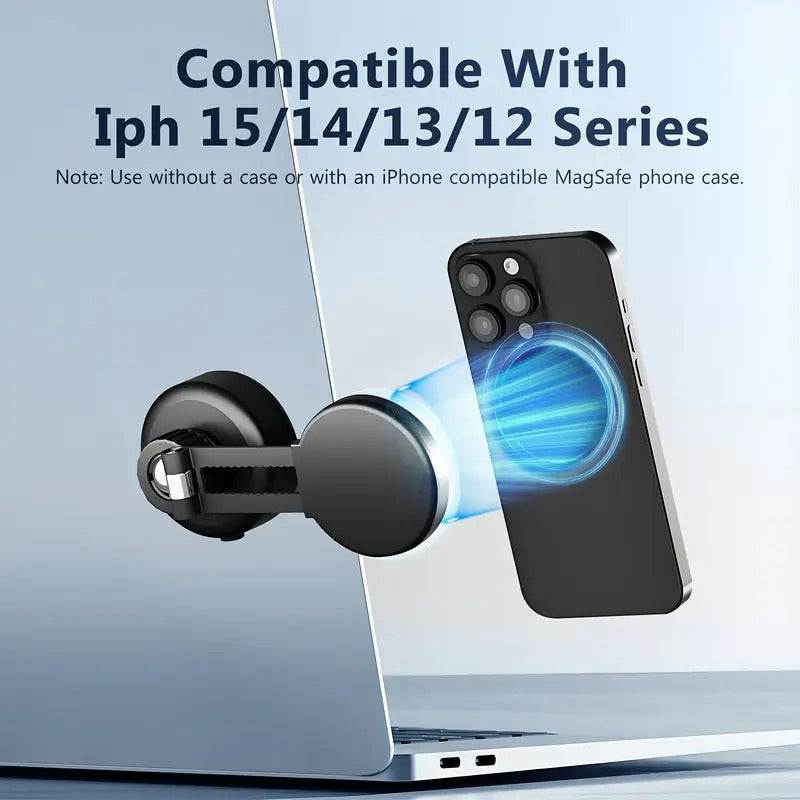 Suction Cup Phone Mount for Car,Car Magnetic Phone Holder,Foldable Smart Double-Sided Magnetic Phone Holder