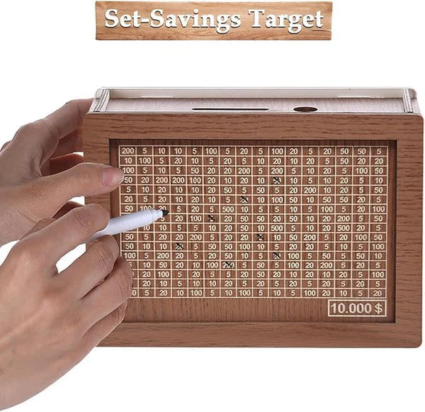 Money Savings Challenge Piggy Bank with Pen
