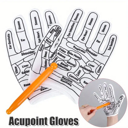 1 Pairs Acupressure Reflexology Gloves Set