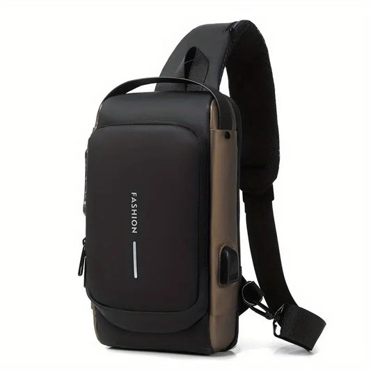 Sling Bag For Men CrossBody Backpack For Men Women, Anti-Theft Chest Bag With USB Charging Port
