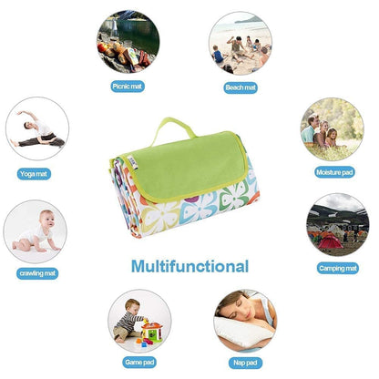 Camping Picnic Mat VANDU Large Picnic Mat, 70''X60'' Dual Layers Waterproof for 3-4 People Beach Blanket, Foldable Machine Washable Picnic Mat for Camping Hiking Park Music Festivals and Travel