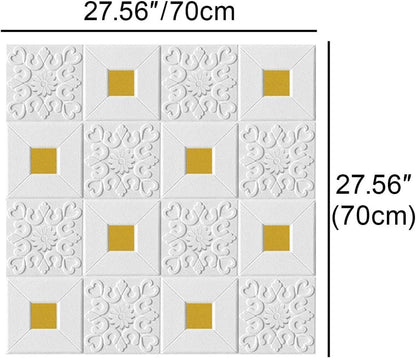 Wallpaper Stickers PE Foam Brick Design Golden tikdi