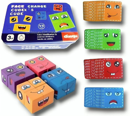 Kid Face Changing Cube Building Blocks Puzzle