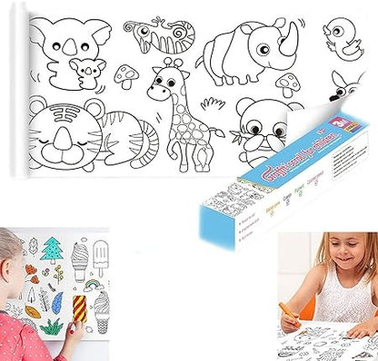 Coloring Re-Stick Drawing Paper Roll for Kids, 118 x 12 Inch