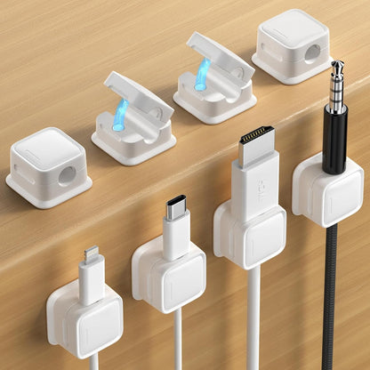 Magnetic Cord Organizer Holder,Strong Adhesive Desk Cable Management
