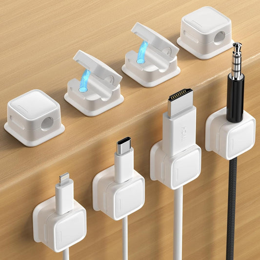 Magnetic Cord Organizer Holder,Strong Adhesive Desk Cable Management