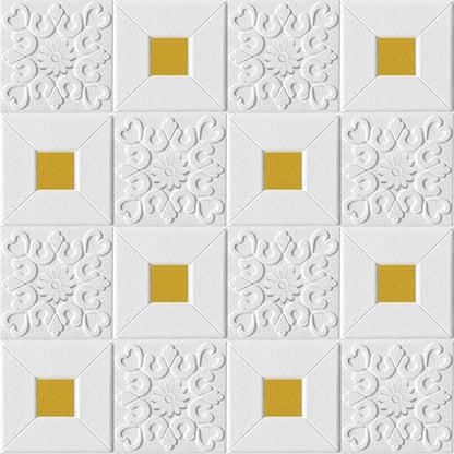 Wallpaper Stickers PE Foam Brick Design Golden tikdi