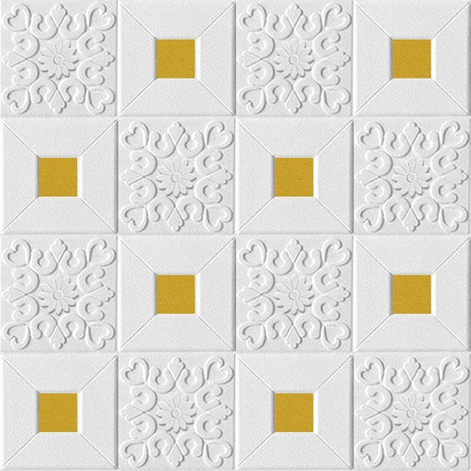 Wallpaper Stickers PE Foam Brick Design Golden tikdi