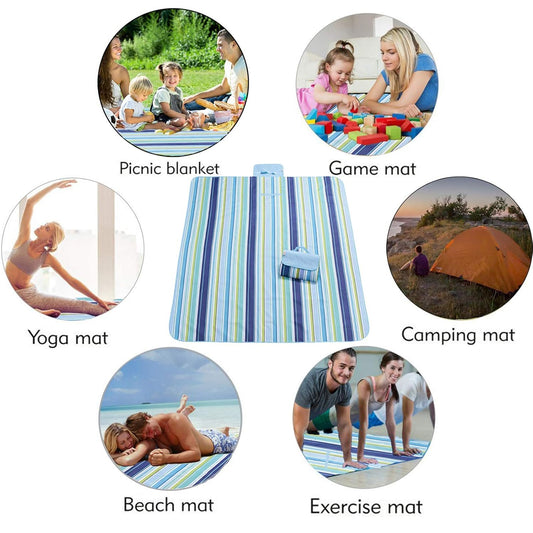 Camping Picnic Mat VANDU Large Picnic Mat, 70''X60'' Dual Layers Waterproof for 3-4 People Beach Blanket, Foldable Machine Washable Picnic Mat for Camping Hiking Park Music Festivals and Travel